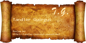 Tandler Györgyi névjegykártya